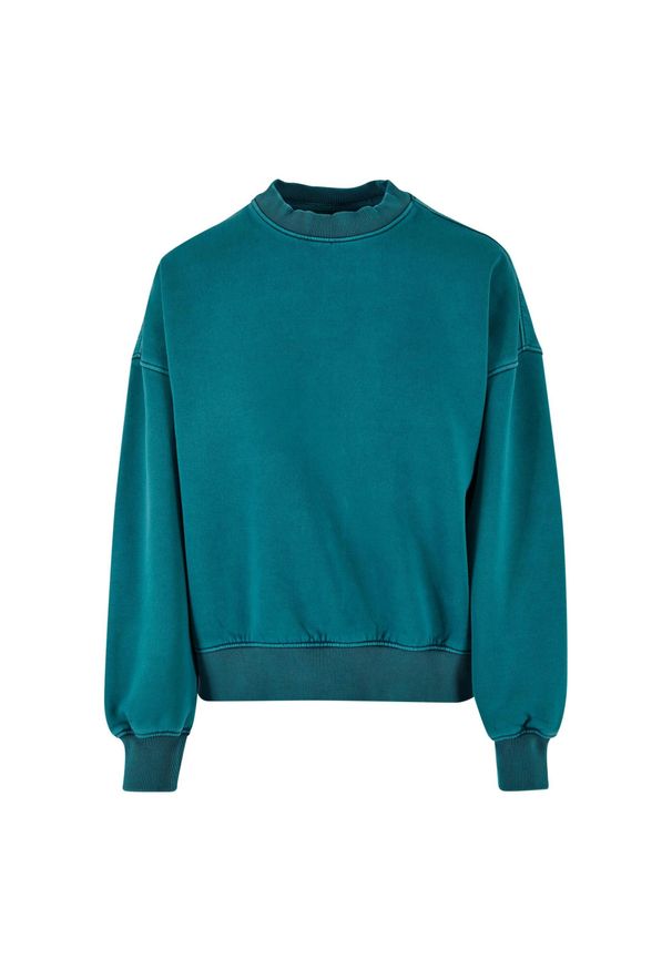 Urban Classics - Bluza Damska Stone Wash Crew Neck Oversized SweaT-shirt. Kolor: niebieski