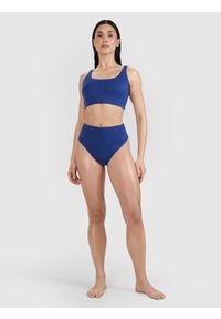 4f - 4F Dół od bikini damski - granatowy M. Stan: podwyższony. Kolor: niebieski. Materiał: materiał, włókno, syntetyk, elastan