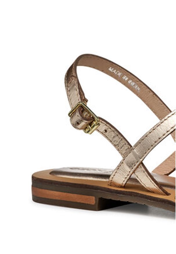 Geox Sandały D Sozy Qc D55YFA 000N6 C2012 Złoty. Kolor: złoty. Materiał: skóra