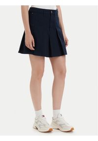 Tommy Jeans Spódnica plisowana DW0DW23149 Granatowy Regular Fit. Kolor: niebieski. Materiał: bawełna #1