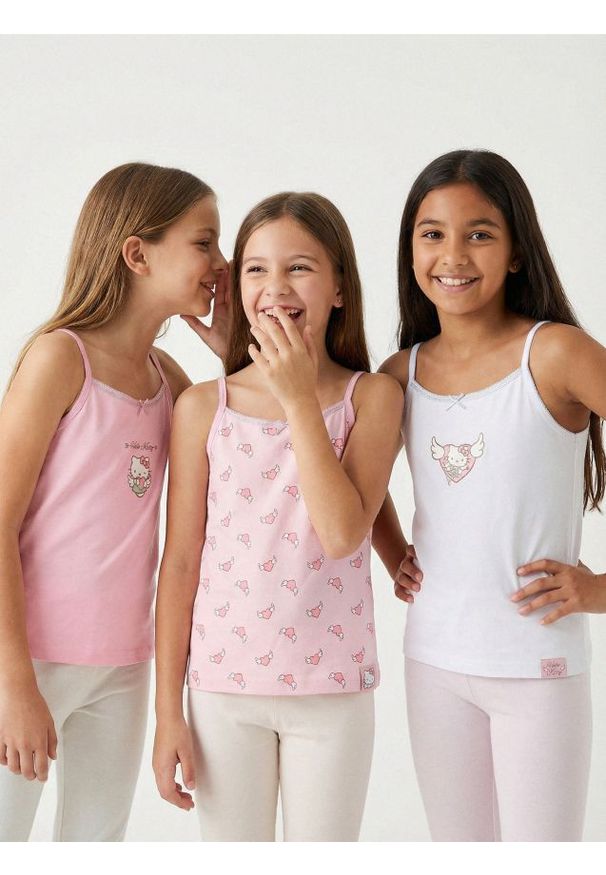 Sinsay - Bawełniane koszulki z nadrukiem 3 pack Hello Kitty - wielobarwny. Materiał: bawełna. Wzór: motyw z bajki, nadruk