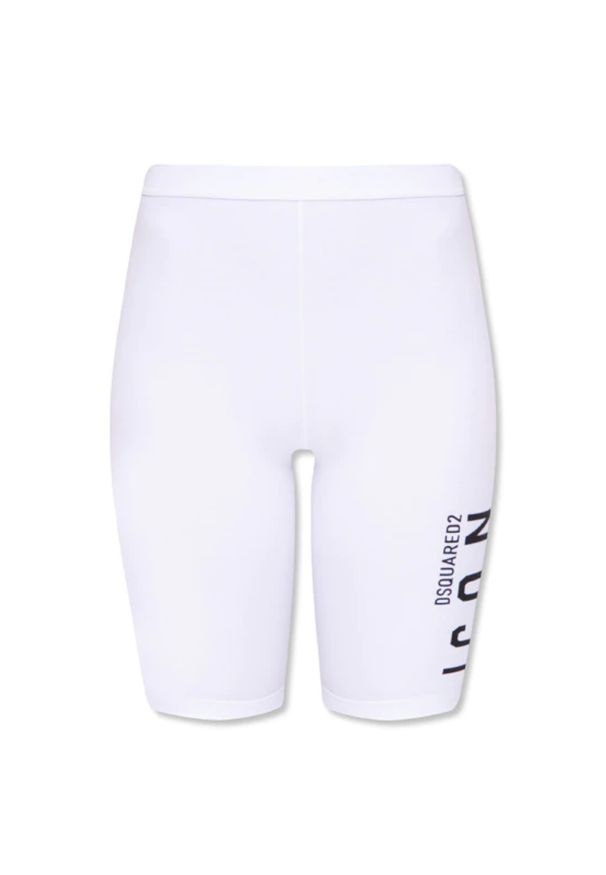 DSQUARED2 - Białe legginsy z logo. Okazja: na co dzień. Stan: podwyższony. Kolor: biały. Materiał: bawełna, elastan, materiał. Styl: casual, sportowy, elegancki