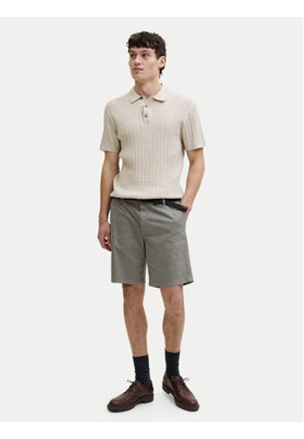 Jack & Jones Szorty materiałowe Ace Vance 12293005 Zielony ciemny Relaxed Fit. Kolor: zielony. Materiał: bawełna