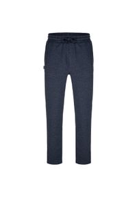 GLENMUIR - Ciemnoniebieskie męskie spodnie dresowe LOAP EDOL - Komfort i styl na co dzień. Okazja: na co dzień. Kolor: niebieski. Materiał: poliester, bawełna. Styl: casual #1