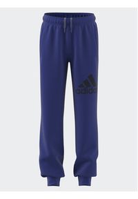 Adidas - adidas Spodnie dresowe Essentials Regular Fit Big Logo Cotton Joggers IJ6301 Niebieski Regular Fit. Kolor: niebieski. Materiał: bawełna