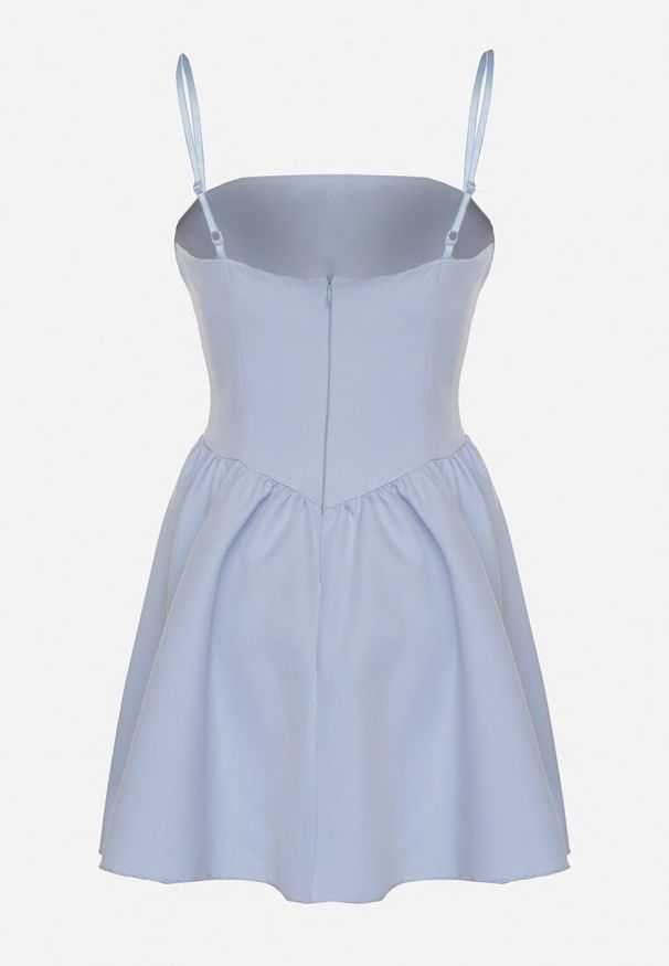 Born2be - Jasnoniebieska Gorsetowa Sukienka z Rozkloszowanym Dołem Lealetia. Typ kołnierza: dekolt gorset. Kolor: niebieski. Długość rękawa: na ramiączkach. Typ sukienki: gorsetowe