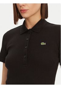 Lacoste Sukienka codzienna EF9622 Czarny Slim Fit. Okazja: na co dzień. Kolor: czarny. Materiał: bawełna. Typ sukienki: proste. Styl: casual