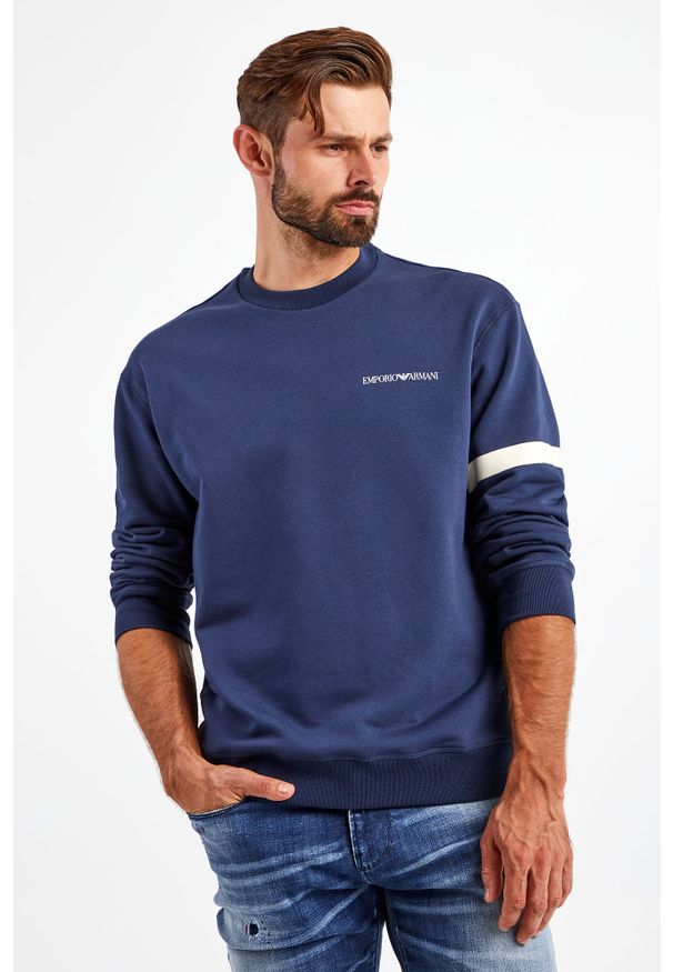 Emporio Armani - BLUZA EMPORIO ARMANI. Materiał: bawełna. Wzór: nadruk, aplikacja