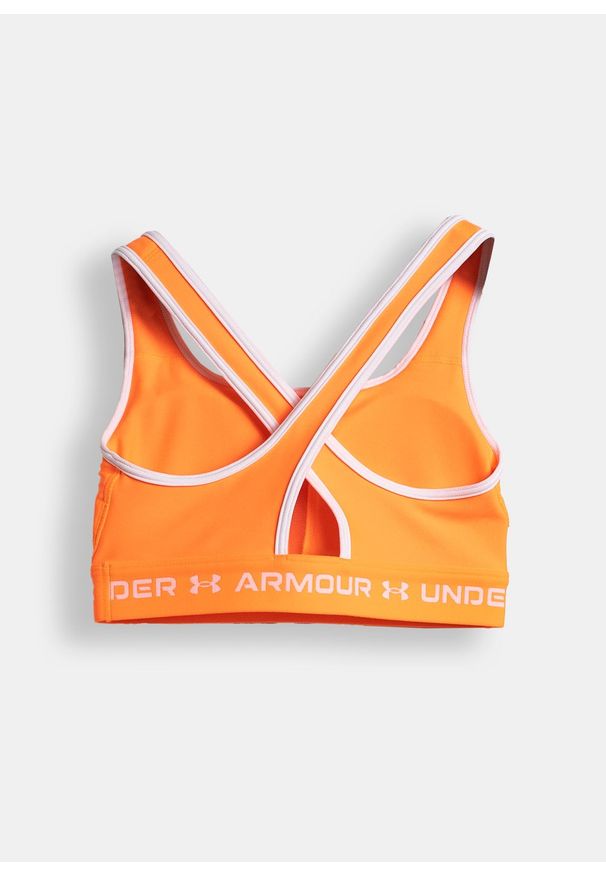 Biustonosz treningowy damski pomarańczowy Under Armour Crossback. Kolor: pomarańczowy. Sport: turystyka piesza