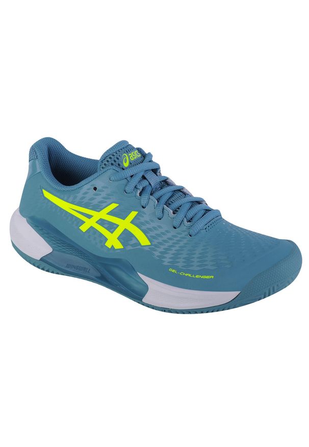 Buty do tenisa damskie Asics Gelchallenger 14 Clay. Zapięcie: sznurówki. Kolor: wielokolorowy, biały, niebieski. Materiał: materiał, syntetyk, tkanina. Szerokość cholewki: normalna. Sport: tenis