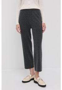 Pennyblack Spodnie z domieszką wełny damskie kolor szary szerokie high waist. Stan: podwyższony. Kolor: szary. Materiał: wełna #1