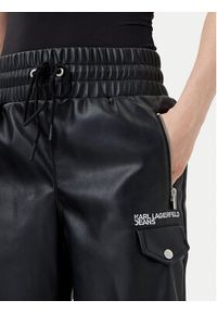 Karl Lagerfeld Jeans Spodnie z imitacji skóry A1W10059 Czarny Regular Fit. Kolor: czarny. Materiał: syntetyk #4