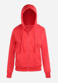 Born2be - Czerwona Bluza z Kapturem Zapinana na Suwak Bran. Okazja: na co dzień, na spacer. Typ kołnierza: kaptur. Kolor: czerwony. Materiał: materiał. Długość rękawa: długi rękaw. Długość: długie. Styl: elegancki, casual #8
