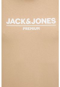 Premium by Jack&Jones bluza męska kolor beżowy z nadrukiem. Okazja: na co dzień. Kolor: beżowy. Materiał: dzianina. Wzór: nadruk. Styl: casual #5