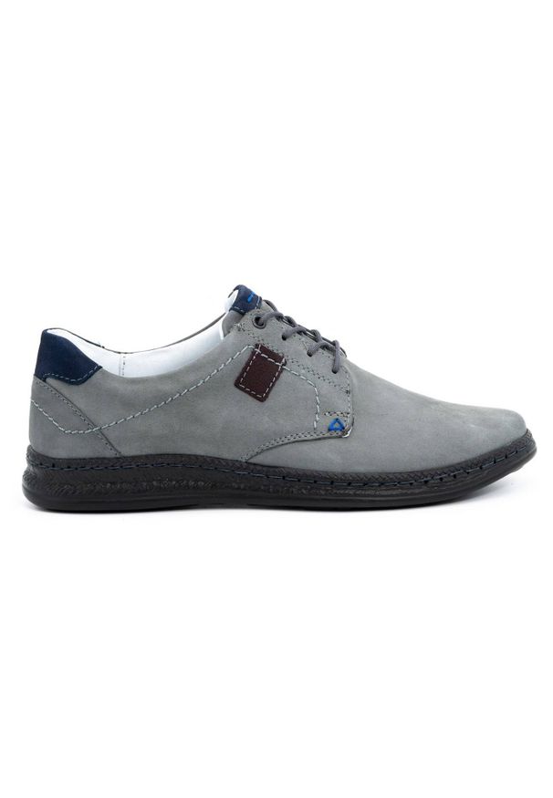 Olivier Buty męskie skórzane casual 930MA szare. Okazja: na co dzień. Kolor: szary. Materiał: skóra. Styl: casual