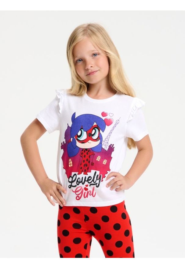 Sinsay - Koszulka Miraculous - biały. Kolor: biały