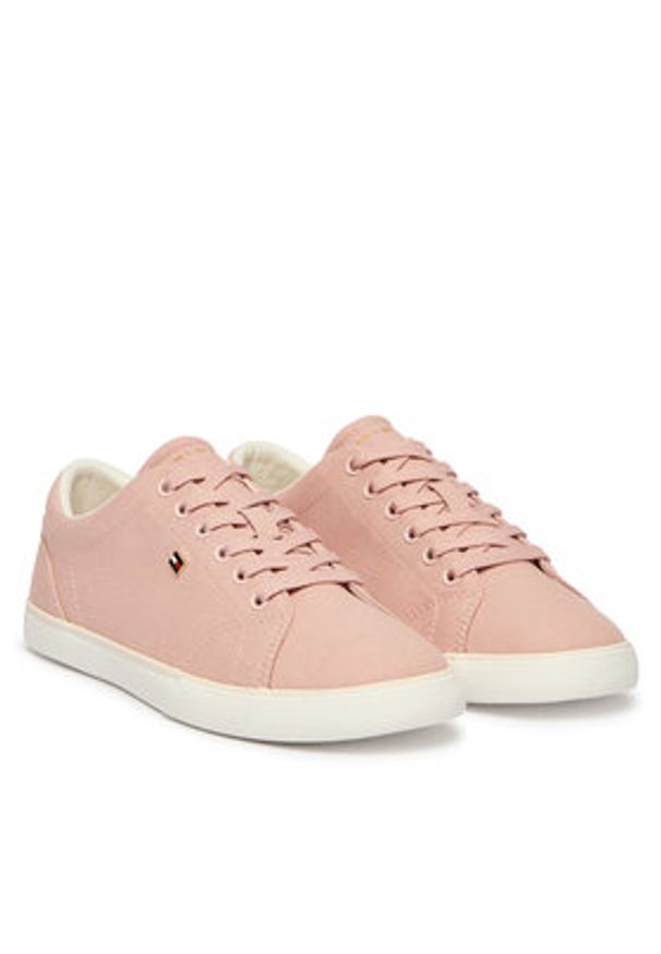 TOMMY HILFIGER - Tommy Hilfiger Tenisówki Th Low Profile Vulc Canvas FW0FW09102 Różowy. Kolor: różowy. Materiał: materiał