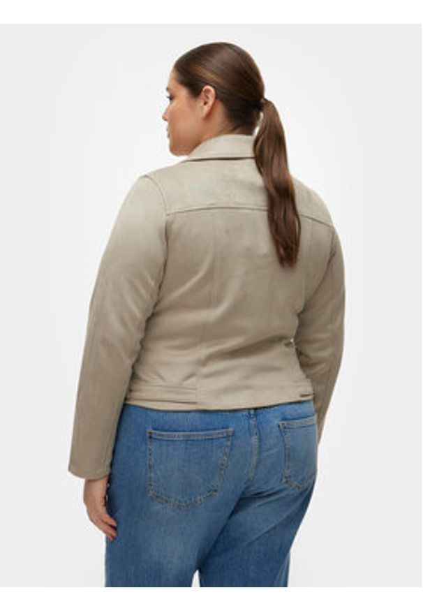 Vero Moda Curve Kurtka z imitacji skóry Jose 10308583 Szary Slim Fit. Kolor: szary. Materiał: skóra