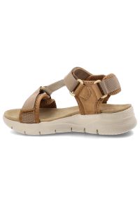 Sandały damskie Artiker, cholewka z materiału tekstylnego regulowane paski z zapięciem na rzep, brązowe, 58C1231. Zapięcie: rzepy. Kolor: brązowy. Materiał: materiał. Wzór: paski #3