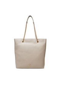Calvin Klein Torebka Minimal Monogram Chain Tote LV04F3204G Beżowy. Kolor: beżowy. Materiał: skórzane #3