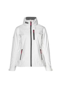 Damska kurtka z kapturem Helly Hansen crew. Typ kołnierza: kaptur. Kolor: biały. Materiał: syntetyk. Sport: turystyka piesza #1