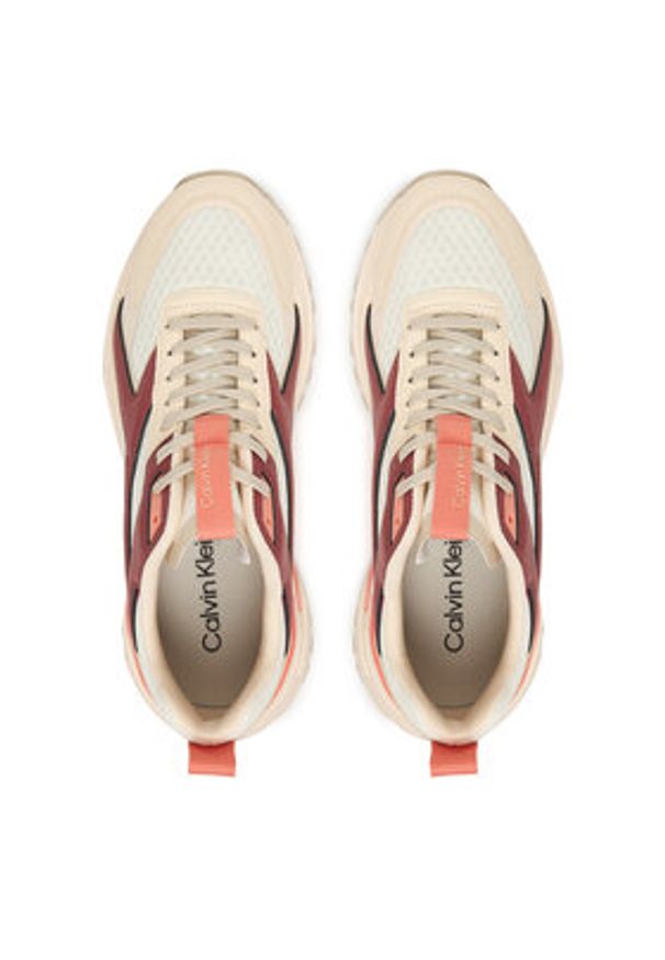 Calvin Klein Sneakersy Hike Run Ckstripe Mesh HW0HW03002 Beżowy jasny. Kolor: beżowy. Materiał: materiał. Sport: bieganie