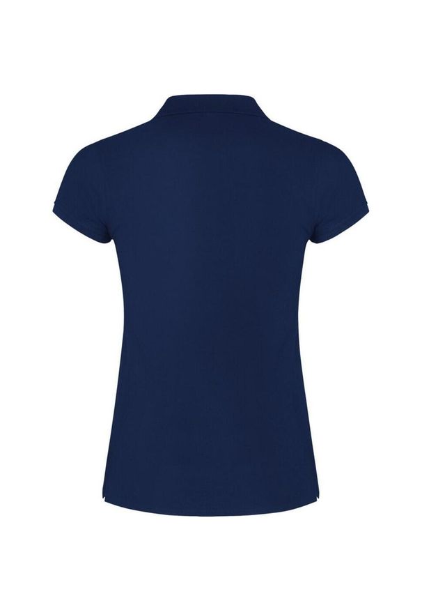 ROLY - Damska Koszulka Polo W Gwiazdki. Typ kołnierza: polo. Kolor: niebieski