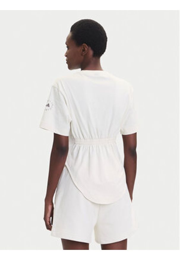 Adidas by Stella McCartney - adidas by Stella McCartney T-Shirt JX6775 Beżowy Regular Fit. Kolor: beżowy. Materiał: bawełna