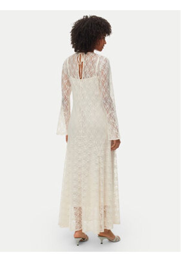 Vero Moda Sukienka letnia Loulou 10346192 Kremowy Loose Fit. Kolor: kremowy. Materiał: syntetyk. Sezon: lato