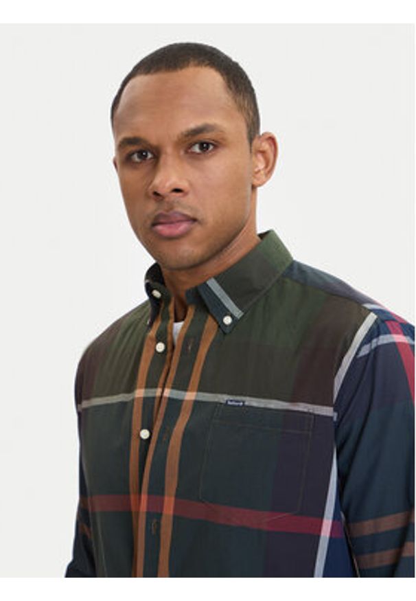 Barbour Koszula Harris MSH5071TN11 Zielony Tailored Fit. Kolor: zielony. Materiał: bawełna