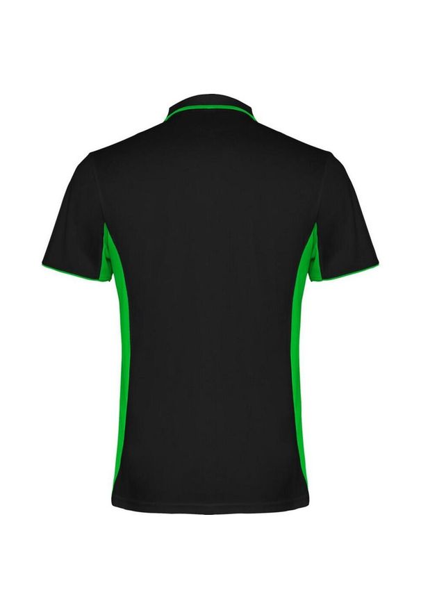 ROLY - Sportowa Koszulka Polo Z Krótkim Rękawem Dla Dorosłych Unisex Montmelo. Typ kołnierza: polo. Kolor: czarny, zielony, wielokolorowy. Długość rękawa: krótki rękaw. Długość: krótkie. Styl: sportowy