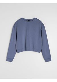 Sinsay - Bluza basic - niebieski. Kolor: niebieski. Materiał: wiskoza, dzianina