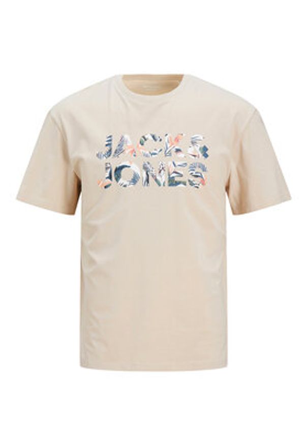 Jack & Jones T-Shirt Bryan 12268127 Beżowy Relaxed Fit. Kolor: beżowy. Materiał: bawełna