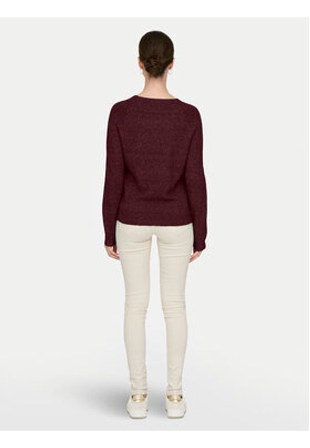 only - ONLY Sweter Rica 15204279 Bordowy Regular Fit. Kolor: czerwony. Materiał: syntetyk