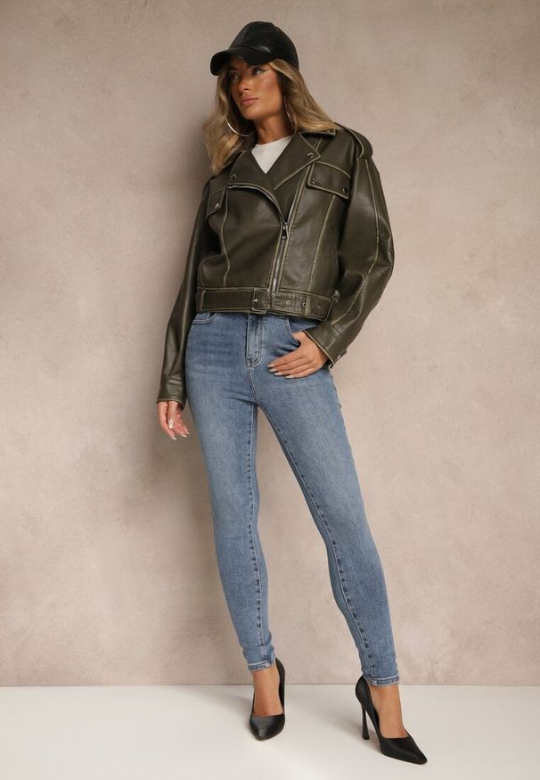 Renee - Niebieskie Jeansy Skinny High Waist Melarrii. Okazja: na co dzień. Stan: podwyższony. Kolor: niebieski. Wzór: gładki. Styl: klasyczny, casual