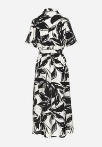 Born2be - Czarna Wiskozowa Sukienka o Koszulowym Kroju z Wiązanym Paskiem Uloanna. Okazja: na co dzień. Kolor: czarny. Materiał: wiskoza. Długość rękawa: krótki rękaw. Wzór: aplikacja. Typ sukienki: koszulowe. Styl: casual, elegancki, klasyczny #5