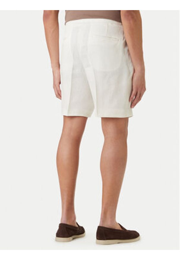 BOSS Szorty materiałowe H-Perin 50561858 Biały Tapered Fit. Kolor: biały. Materiał: len