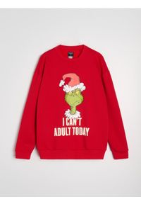 Sinsay - Bluza crewneck regular Grinch - czerwony. Kolor: czerwony