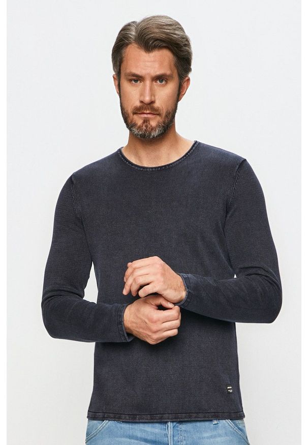 Jack & Jones - Sweter. Okazja: na co dzień. Kolor: niebieski. Materiał: materiał, dzianina. Styl: casual