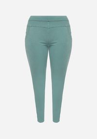 Born2be - Jasnozielone Spodnie z Gumką w Talii i Prostymi Nogawkami Lotlipa. Okazja: na co dzień, na spotkanie biznesowe. Kolekcja: plus size. Kolor: zielony. Styl: biznesowy, elegancki, casual #4