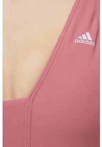 adidas Performance jednoczęściowy strój kąpielowy Iconisea kolor różowy lekko usztywniona miseczka. Kolor: różowy. Materiał: skóra, materiał #3