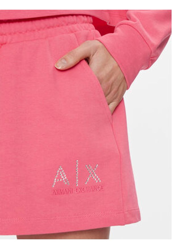 Armani Exchange Szorty sportowe 3DYS89 YJFHZ 14BH Różowy Regular Fit. Kolor: różowy. Materiał: bawełna