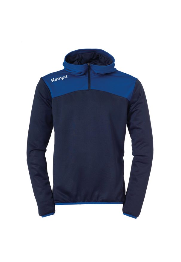 KEMPA - Bluza z kapturem Emotion 2.0 Kempa Quarter Zip. Typ kołnierza: kaptur. Kolor: niebieski. Sport: piłka ręczna, fitness