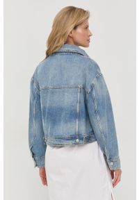 BOSS kurtka jeansowa 50474222 damska przejściowa oversize. Kolor: niebieski. Materiał: jeans #2