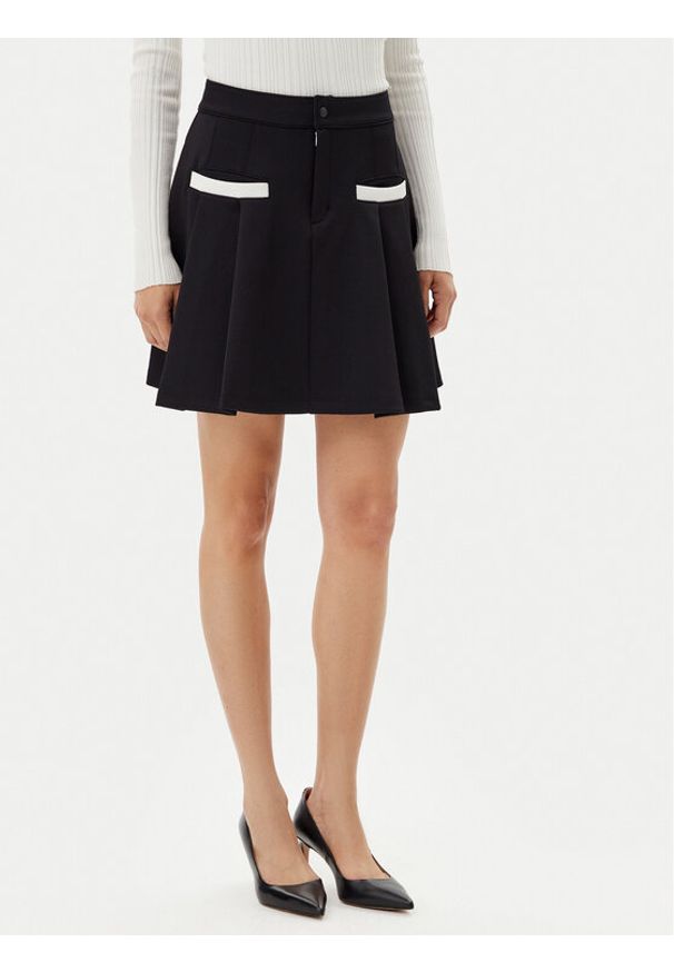 Hugo - HUGO Spódnica trapezowa Naffitini 50542759 Czarny Regular Fit. Kolor: czarny. Materiał: syntetyk, bawełna