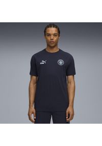 Puma - Męska koszulka Manchester City KING PUMA Silver Sky Deep Navy Blue. Kolor: niebieski. Sport: piłka nożna
