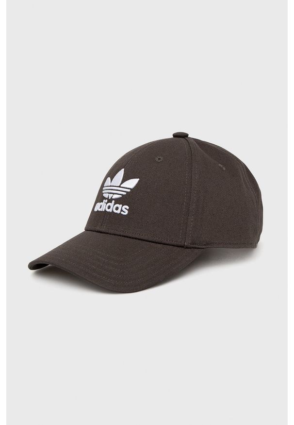 adidas Originals czapka bawełniana HD9699.M kolor szary z aplikacją. Kolor: szary. Materiał: bawełna. Wzór: aplikacja