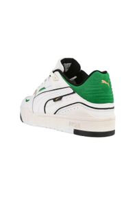 Puma - Męskie Skórzane Buty Sportowe Slipstream. Kolor: zielony, biały, wielokolorowy. Materiał: skóra. Sport: turystyka piesza