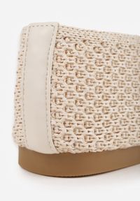 Renee - Beżowe Balerinki VICES z Plecioną Cholewką Mahala. Okazja: na co dzień. Kolor: beżowy. Szerokość cholewki: normalna. Styl: boho, casual, elegancki #2