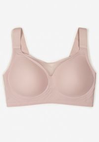 Born2be - Fioletowy Gładki Biustonosz z Siateczkową Wstawką i Szerokimi Ramiączkami Salandrea. Kolor: fioletowy. Rodzaj stanika: wyciągane miseczki. Wzór: gładki #3